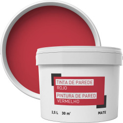 Pintura para paredes rojo 2,5 l