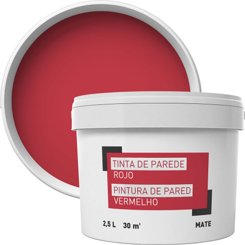 Pintura para paredes rojo 2,5 l