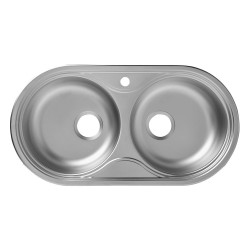 Fregadero inoxidable Nye 2 senos redondo 85x45cm