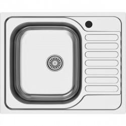 Fregadero inoxidable compacto Jabiri 1 seno + escurridor 60x50cm
