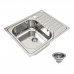 Fregadero inoxidable compacto Jabiri 1 seno + escurridor 60x50cm
