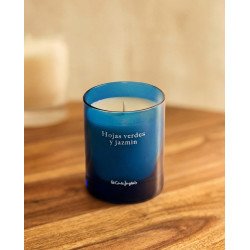 Vela aromática en vaso Hojas verdes y jazmín Summer Collection Azul oscuro