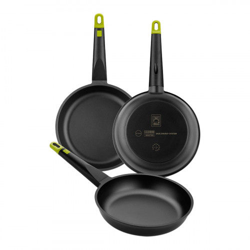 Juego de 3 sartenes aluminio fundido Foodie Bra Negro