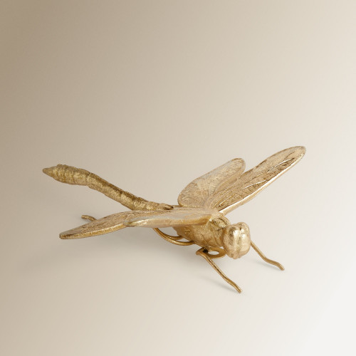 Figura decorativa libelula Mantis Mano Mundo Oro