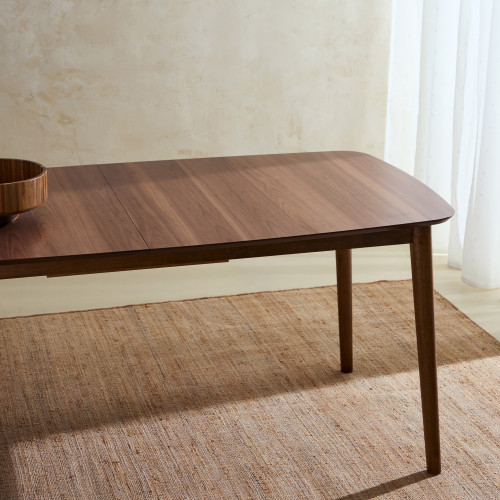 Mesa de comedor extensible en madera de nogal Dumas Nogal