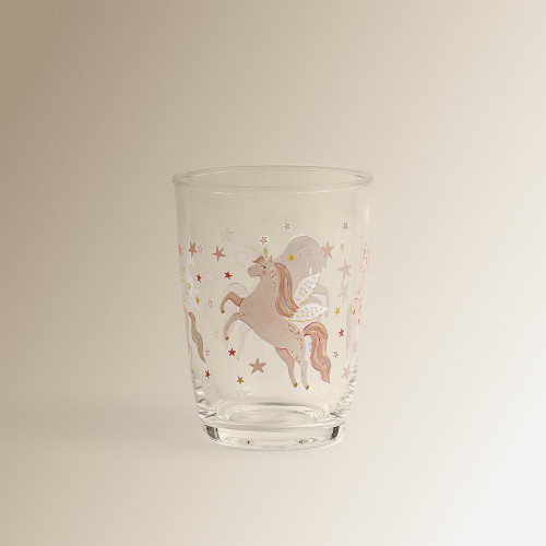 Vaso acrílico infantil Unicornios Mini Home - Mano Mundo Rosa