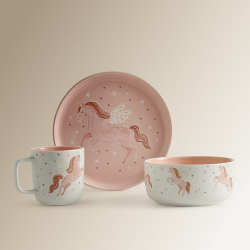 Set infantil 3 piezas Unicornio New Mini Home - Mano Mundo Multicolor