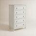 Chiffonnier de madera de roble con 5 cajones Bourne Mano Mundo Blanco