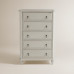 Chiffonnier de madera de roble con 5 cajones Bourne Mano Mundo Blanco