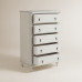Chiffonnier de madera de roble con 5 cajones Bourne Mano Mundo Blanco