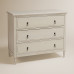 Cómoda de madera de roble con 3 cajones Bourne Mano Mundo Blanco