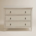 Cómoda de madera de roble con 3 cajones Bourne Mano Mundo Blanco