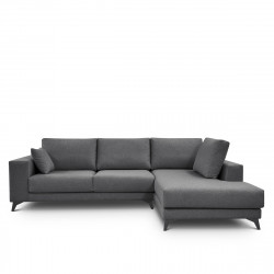 Sofá tapizado con chaiselongue derecha Nido Mano Mundo Antracita