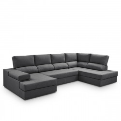 Sofá cama con rinconera derecha y chaiselongue izquierda Eskil Mano Mundo Antracita