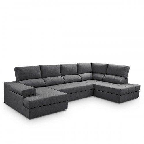 Sofá cama con rinconera derecha y chaiselongue izquierda Eskil Mano Mundo Antracita