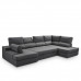 Sofá cama con rinconera derecha y chaiselongue izquierda Eskil Mano Mundo Antracita
