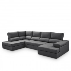 Sofá cama con rinconera izquierda y chaiselongue derecha Eskil Mano Mundo Antracita