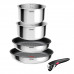 Set de 4 piezas acero inoxidable + mango extraíble Ingenio Tefal Acero