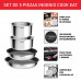 Set de 4 piezas acero inoxidable + mango extraíble Ingenio Tefal Acero