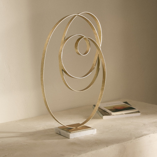 Figura decorativa de metal Art Decor Beige