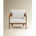 Sillón de jardín de madera de teca Comporta Blanco
