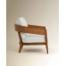 Sillón de jardín de madera de teca Comporta Blanco