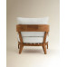 Sillón de jardín de madera de teca Comporta Blanco