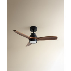 Ventilador de techo S con luz LED y motor DC Son Bou Marrón