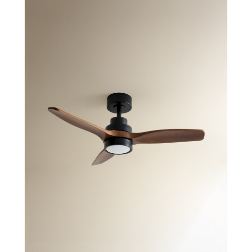 Ventilador de techo S con luz LED y motor DC Son Bou Marrón