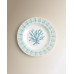 Set de 4 platos de postre de melamina para exterior Arrecife Azul claro