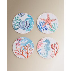 Set 4 posavasos MDF Arrecife Azul