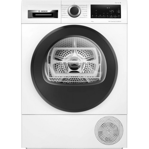 Secadora Bosch WQG245D0ES, Blanco, Bomba de calor, 9 kg, C
