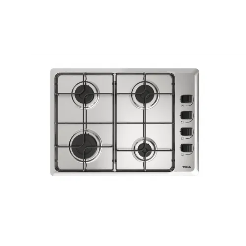 Placa de gas Teka HLX 540 KL, 4 zonas, 60x43,5 cm, Acero inoxidable
