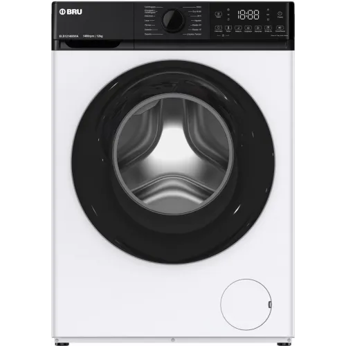 Lavadora carga frontal BRU ELS121400VIA, Blanca, 12 kg, 1.400 rpm, A