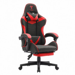 Tempest Shake Silla Gaming con Reposapiés y Masaje Negra/Roja Tela Transpirable