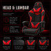 Tempest Shake Silla Gaming con Reposapiés y Masaje Negra/Roja Tela Transpirable
