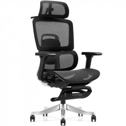 Owlotech Luxa Silla de Escritorio Ergonómica Mesh con Reposapiés Negra