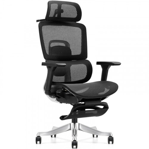 Owlotech Luxa Silla de Escritorio Ergonómica Mesh con Reposapiés Negra