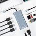 PcCom Essential HUB Docking 11 en 1 USB-C a 1x RJ45, 1x VGA, 1x HDMI 4K, 1x USB-C PD, 1x Audio Jack 3.5mm, 1x USB 3.0, 3x USB, 1x SD y TF Card Reader