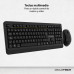 Owlotech MK300 Combo Wireless Teclado + Ratón + Alfombrilla Negros