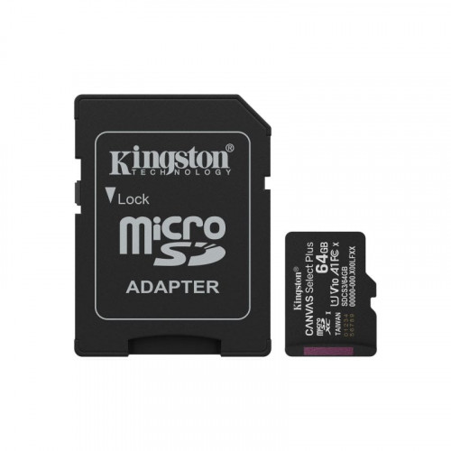 MicroSDXC 64GB Clase 10 UHS-I A1 V10 100MB/s con Adaptador SD Negra