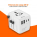 PcCom Essential Adaptador de Viaje Universal 28W 3x USB-C 2x USB-A Blanco