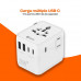 PcCom Essential Adaptador de Viaje Universal 28W 3x USB-C 2x USB-A Blanco