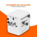 PcCom Essential Adaptador de Viaje Universal 28W 3x USB-C 2x USB-A Blanco