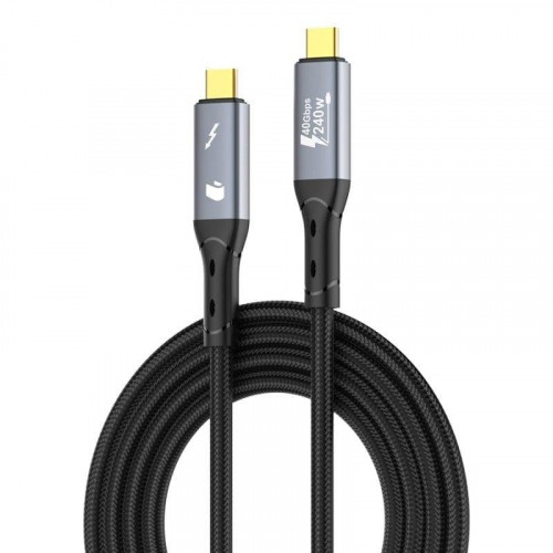 PcCom Essential Cable USB-C a USB-C High Speed Transfer PD 3.1 240W USB4 Thunderbolt Video 8K 1m
