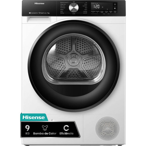Secadora HISENSE Serie 3S DH3S902BWCC (9/9 kg - Bomba de Calor - Blanco)